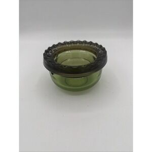 Vintage Indiana green glass Ashtray With Kings Crown